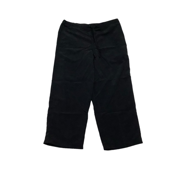 L.L. Bean Lightweight Wide Leg Cropped Pants Sz Small Black - Picture 1 of 7